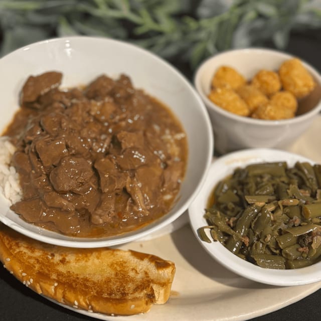 Beef Tips & Rice.