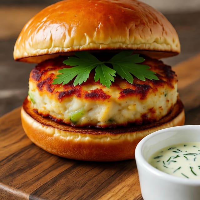 Crab Cake Sandwich.