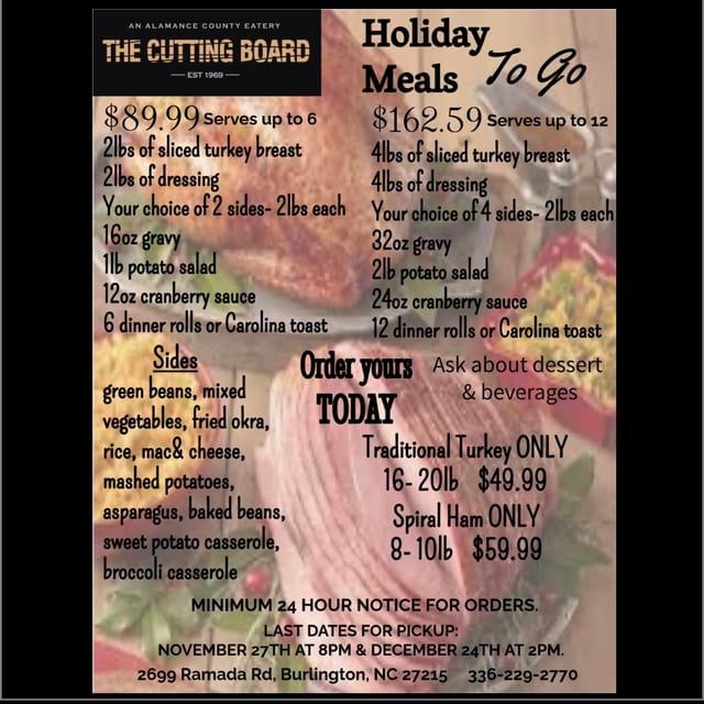 Holiday Meals.