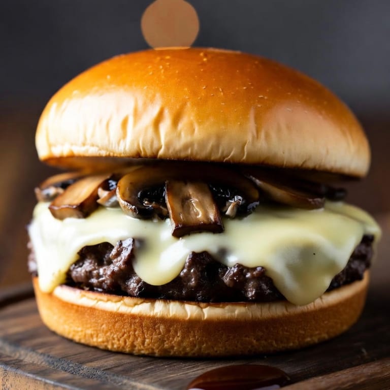Mouthwatering Mushroom Swiss Burger Delights